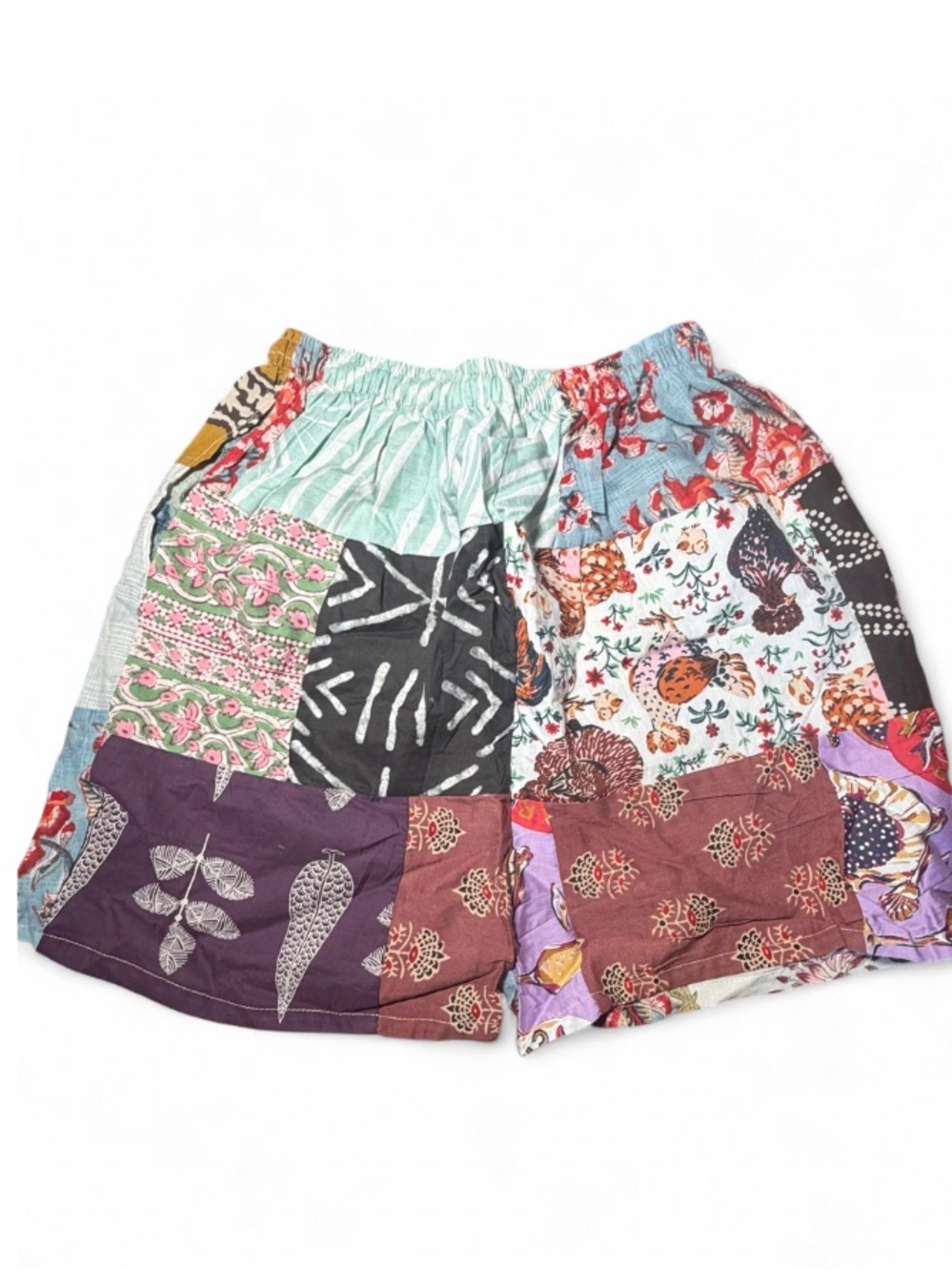 Ashley Taylor Sample Patchwork Shorts One Size Boho Cotton Festival - Picture 3 of 4